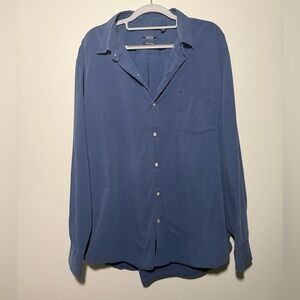 Izod Vintage Men’s Casual Button Down Shirt in Blue Size XL